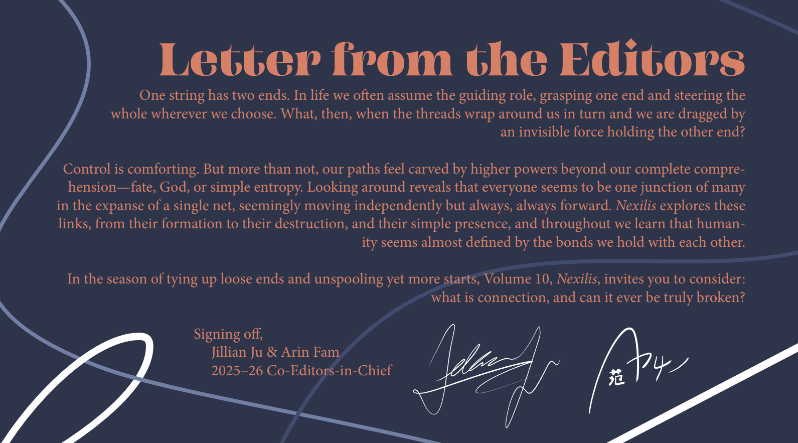 Letter from the Editors